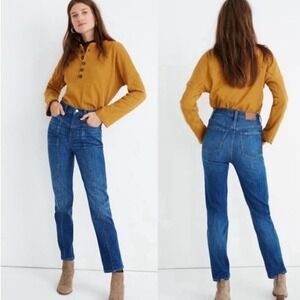 Madewell Classic Straight Jeans in Bandry Wash Size 33 High‎ Rise